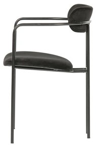 Scaun dining negru din catifea Ivy – WOOOD