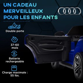 HOMCOM Vehicul electric pentru copii 12 V - telecomandă parentală - efecte sonore, luminoase - Audi RS E-tron GT albastru | Aosom Romania
