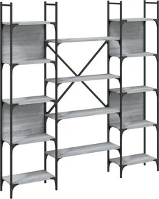 vidaXL Bibliotecă, gri sonoma, 155,5x24x166,5 cm, lemn prelucrat