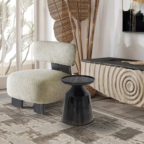 Masuta laterala rotunda din MDF Mina negru