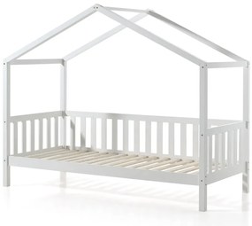 Set DALLAS în alb format dintr-un Pat copii Vipack cu gard (90 x 200 cm) și un sertar.