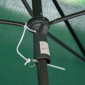 Outsunny Umbrelă pentru Grădină Dreptunghiulară, cu Inclinare Reglabilă și Stâlp din Aluminiu, 2x2.4m, Verde/Negru | Aosom Romania