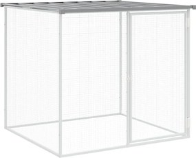 vidaXL Coteț pui cu acoperiș gri deschis 103x98x90 cm oțel galvanizat