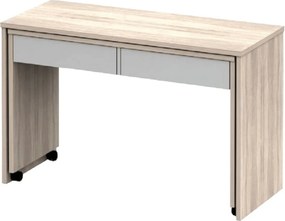 Birou VERSAL NEW, stejar sonoma/alb, PAL, extensibil, 120x50x75 cm
