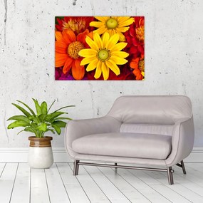 Tablou pe sticlă cu floare (70x50 cm)