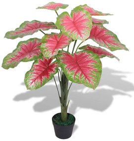 vidaXL Plantă artificială Caladium cu ghiveci, 85 cm, verde și roșu