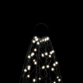 Brad de Craciun pe catarg, 1400 LED-uri, alb rece, 500 cm 1, Alb rece, 500 x 160 cm, Becuri LED in forma zigzag