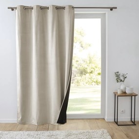 Draperie bej termoizolantă din catifea 140x260 cm Polarchic – douceur d'intérieur