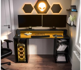 Masă PC pentru gaming Garrick 1 (negru) (cu iluminat LED RGB). 1064134