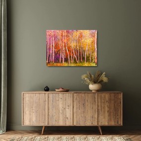 Tablou pe sticlă - Pădurea colorată (70x50 cm)