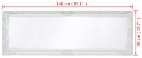 Oglinda verticala in stil baroc, 140 x 50 cm, alb 1, Alb, 140 x 50 cm