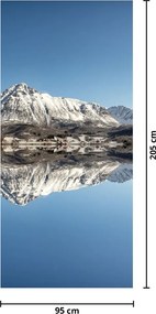 Fototapet pentru ușă - Munții și reflecția lor (95x205cm)