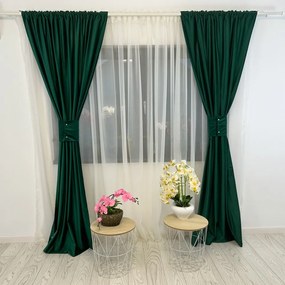 Draperie Blackout 80%  din catifea Verde Smarald - LA COMANDA pe dimensiunile tale