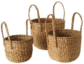 Coșuri iarbă de mare țesute Natino, set 3 bucati