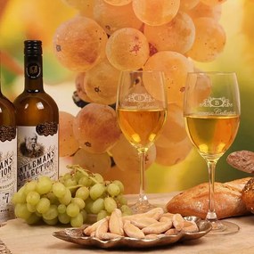 Pahar de vin alb din sticlă, transparent, cu model în spirală gravat, 350 ml, 22 x 7 cm, „Joséphine”