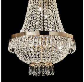 Lustră LED de cristal pe lanț Ideal Lux CAESAR 6xG9/3W/230V d. 38 cm auriu