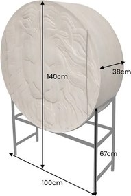 Bufet Elegant din Lemn de Mango, Negru, LION 140cm 3D