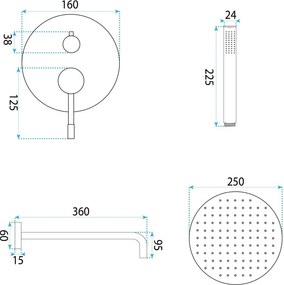 Set de dus incastrat Rea Lungo Diamond cupru + BOX