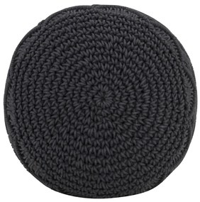 324003 vidaXL Taburet puf macrame lucrat manual, antracit, 45x30 cm, bumbac