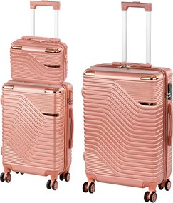 TraveLux Urban XV set valiză rulantă aur roz