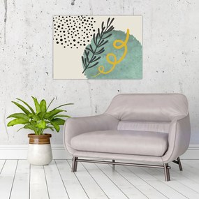Tablou pe sticlă - Foi de rezumat N⁰1 (70x50 cm)