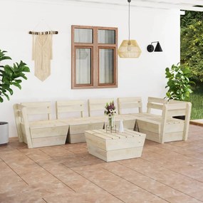 vidaXL Set mobilier palet pentru grădină 6 piese lemn de molid tratat