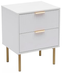 RESIGILAT- Noptieră modernă cu 2 sertare, 50x40x63.5 cm, alb
