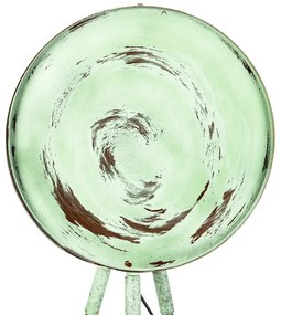 Lampă de podea vintage pe trepied din bambus verde cu cupru - Barrel