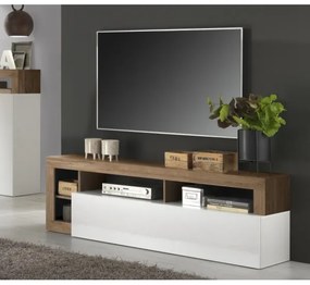 Comodă TV LENOR alb/stejar