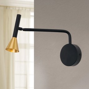 Aplica LED stil scandinav minimalist ODEON negru/alama