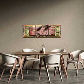 Tablou abstract (cu ceas) (90x30 cm)