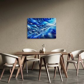 Tablou pe sticlă – Pești în valuri (70x50 cm)