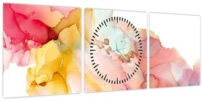 Tablou - Abstract din cerneală (cu ceas) (90x30 cm)