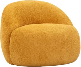 Fotoliu galben muștar cu tapițerie din țesătură bouclé Ginerva – Mauro Ferretti