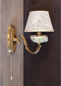Aplica design italian din alama si portelan colorat 9961