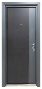 Usa metalica de exterior cu izolatie si vizor Novo Doors NDFC10001 ,deschidere stanga dreapta, 1 yala, dimensiuni multiple,tabla 12 mm, balamale si