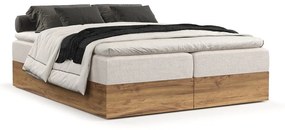 Pat boxspring bej/în culoare naturală cu spațiu de depozitare 180x200 cm Faro – Maison de Rêve