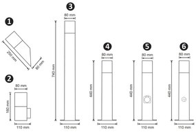 Lampă exterior NEW YORK cu priză 1xE27/12W/230V IP44