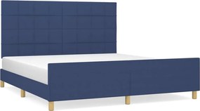 vidaXL Cadru de pat fără saltea, albastru, 160x200 cm, textil