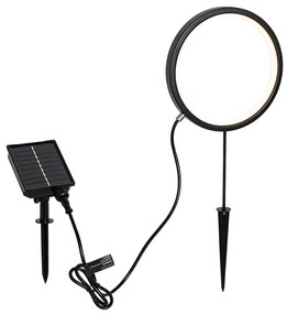 Lampă cu vârf negru 50 cm incluzând LED reîncărcabil și solar IP65 - Adalind