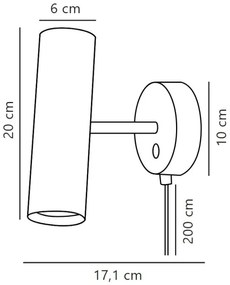 Spot de perete DFTP by Nordlux MIB 1xGU10/8W/230V negru