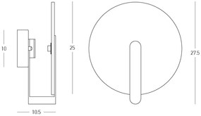 Aplica de perete LED, Ambientala, ALABASTER, Ruginiu, ZB-2553