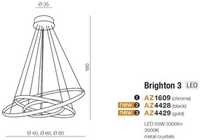 Lustra LED suspendata design modern circular Brighton 3 GO