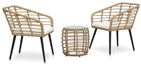 vidaXL Set mobilier de bistro, 3 piese, stejar, poliratan