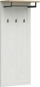 Cuier hol LOKSA, alb/stejar, PAL laminat, 59x30x143 cm