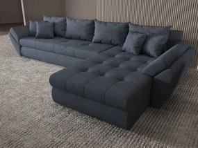 Colțar extensibil dumonde cu ladă de depozitare si sezut confortabil din spuma high-density, Loana XL Enjoy Antracit II 335x185 cm
