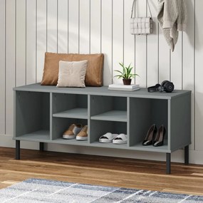 Pantofar cu picioare metalice „OSLO” gri 106x35x45 cm lemn