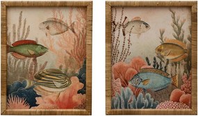 Set de 2 tablouri din rattan " Marine "