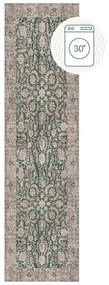 Covor tip traversă verde lavabil 60x230 cm Beau Floral – Flair Rugs