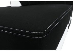 Colţar, piele ecologică albă/material textil negru, model stânga, MARUTI